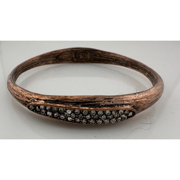 Women's Rhinestone Copper Bangle Bracelet - Picture 13 of 16